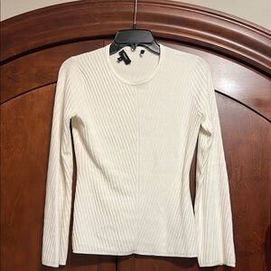 Theory White Ribbed Women's Top